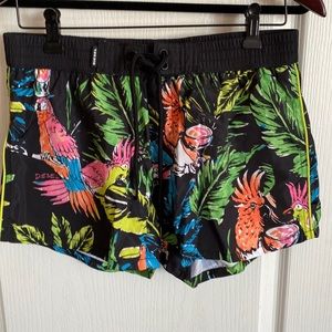 Diesel beachwear swim trunks.